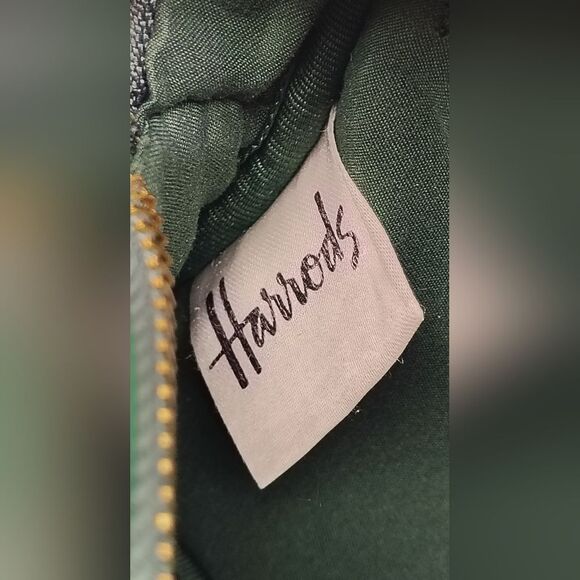 Harrods London Forest Green Logo Makeup Bag Cosmetic Case - Picture 16 of 16